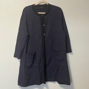NWOT COS Navy and Black Patterned Long Cardigan Jacket